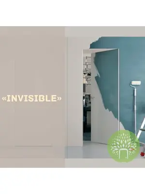 Дверь скрытого монтажа INVISIBLE REVERSE под покраску кромка хром